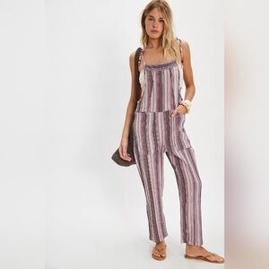 FREE PEOPLE STRIPED FREYA OVERALLS NEW